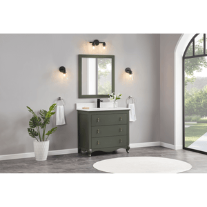 Legion Furniture WS2512-36-PG 36" PEWTER GREEN FINISH SOLID WOOD SINK VANITY  WITH 1' ARTIFICIAL STONE TOP