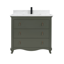 Load image into Gallery viewer, Legion Furniture WS2512-36-PG 36&quot; PEWTER GREEN FINISH SOLID WOOD SINK VANITY  WITH 1&#39; ARTIFICIAL STONE TOP