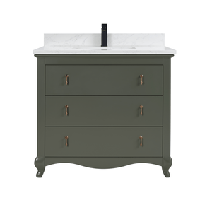 Legion Furniture WS2512-36-PG 36" PEWTER GREEN FINISH SOLID WOOD SINK VANITY  WITH 1' ARTIFICIAL STONE TOP