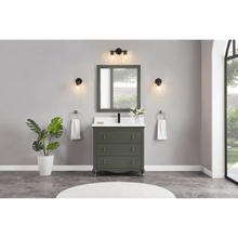 Load image into Gallery viewer, Legion Furniture WS2512-36-PG 36&quot; PEWTER GREEN FINISH SOLID WOOD SINK VANITY  WITH 1&#39; ARTIFICIAL STONE TOP