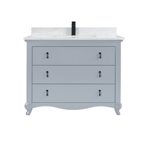 Legion Furniture WS2512-42-CD 42" CADET FINISH SOLID WOOD SINK VANITY WITH 1' ARTIFICIAL STONE TOP