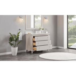 Legion Furniture WS2512-42-DW 42" DREAMY WHITE FINISH SOLID WOOD SINK VANITY WITH 1" ARTIFICIAL STONE TOP