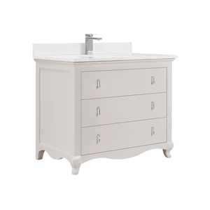 Legion Furniture WS2512-42-DW 42" DREAMY WHITE FINISH SOLID WOOD SINK VANITY WITH 1" ARTIFICIAL STONE TOP