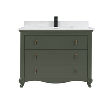 Load image into Gallery viewer, Legion Furniture WS2512-42-PG 42&quot; PEWTER GREEN FINISH SOLID WOOD SINK VANITY  WITH 1&#39; ARTIFICIAL STONE TOP