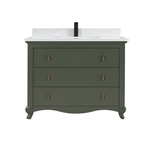 Legion Furniture WS2512-42-PG 42" PEWTER GREEN FINISH SOLID WOOD SINK VANITY  WITH 1' ARTIFICIAL STONE TOP