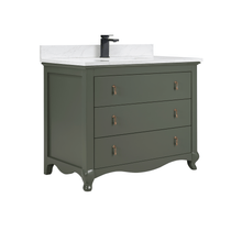 Load image into Gallery viewer, Legion Furniture WS2512-42-PG 42&quot; PEWTER GREEN FINISH SOLID WOOD SINK VANITY  WITH 1&#39; ARTIFICIAL STONE TOP