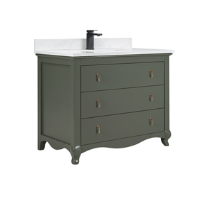 Legion Furniture WS2512-42-PG 42" PEWTER GREEN FINISH SOLID WOOD SINK VANITY  WITH 1' ARTIFICIAL STONE TOP