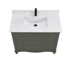 Load image into Gallery viewer, Legion Furniture WS2512-42-PG 42&quot; PEWTER GREEN FINISH SOLID WOOD SINK VANITY  WITH 1&#39; ARTIFICIAL STONE TOP