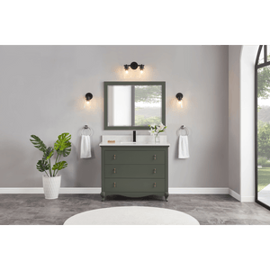 Legion Furniture WS2512-42-PG 42" PEWTER GREEN FINISH SOLID WOOD SINK VANITY  WITH 1' ARTIFICIAL STONE TOP