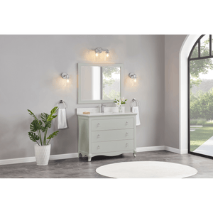 Legion Furniture WS2512-42-SS 42" SILVER STRAND FINISH SOLID WOOD SINK VANITY WITH 1" ARTIFICIAL STONE TOP