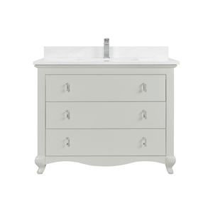 Legion Furniture WS2512-42-SS 42" SILVER STRAND FINISH SOLID WOOD SINK VANITY WITH 1" ARTIFICIAL STONE TOP