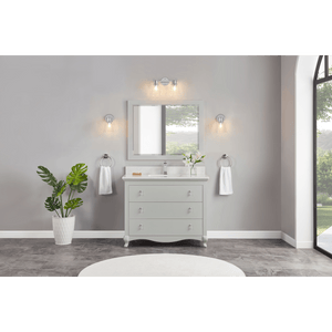 Legion Furniture WS2512-42-SS 42" SILVER STRAND FINISH SOLID WOOD SINK VANITY WITH 1" ARTIFICIAL STONE TOP