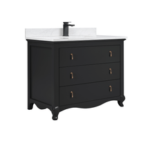 Load image into Gallery viewer, Legion Furniture WS2512-42-TB 42&quot; TRICORN BLACK FINISH SOLID WOOD SINK VANITY WITH 1&quot; ARTIFICIAL STONE TOP