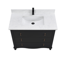 Load image into Gallery viewer, Legion Furniture WS2512-42-TB 42&quot; TRICORN BLACK FINISH SOLID WOOD SINK VANITY WITH 1&quot; ARTIFICIAL STONE TOP