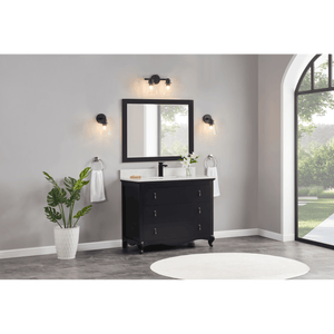 Legion Furniture WS2512-42-TB 42" TRICORN BLACK FINISH SOLID WOOD SINK VANITY WITH 1" ARTIFICIAL STONE TOP