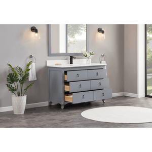 Legion Furniture WS2512-48-CD 48" CADET FINISH SOLID WOOD SINK VANITY  WITH 1' ARTIFICIAL STONE TOP