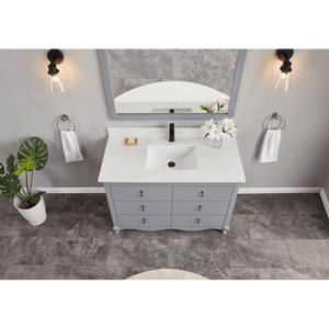 Legion Furniture WS2512-48-CD 48" CADET FINISH SOLID WOOD SINK VANITY  WITH 1' ARTIFICIAL STONE TOP