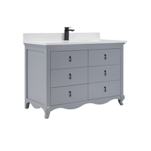 Load image into Gallery viewer, Legion Furniture WS2512-48-CD 48&quot; CADET FINISH SOLID WOOD SINK VANITY  WITH 1&#39; ARTIFICIAL STONE TOP