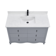 Load image into Gallery viewer, Legion Furniture WS2512-48-CD 48&quot; CADET FINISH SOLID WOOD SINK VANITY  WITH 1&#39; ARTIFICIAL STONE TOP