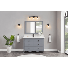 Load image into Gallery viewer, Legion Furniture WS2512-48-CD 48&quot; CADET FINISH SOLID WOOD SINK VANITY  WITH 1&#39; ARTIFICIAL STONE TOP