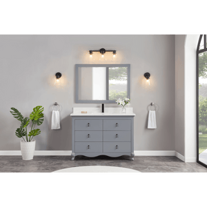 Legion Furniture WS2512-48-CD 48" CADET FINISH SOLID WOOD SINK VANITY  WITH 1' ARTIFICIAL STONE TOP