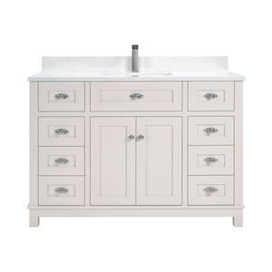 Legion Furniture WS2515-48-DW 48" DREAMY WHITE FINISH SOLID WOOD SINK VANITY  WITH 1' ARTIFICIAL STONE TOP