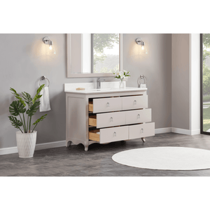 Legion Furniture WS2512-48-DW 48" DREAMY WHITE FINISH SOLID WOOD SINK VANITY WITH 1" ARTIFICIAL STONE TOP