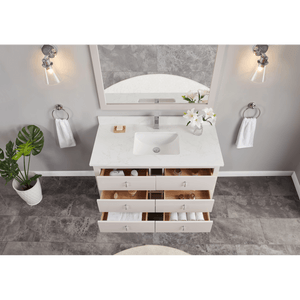 Legion Furniture WS2512-48-DW 48" DREAMY WHITE FINISH SOLID WOOD SINK VANITY WITH 1" ARTIFICIAL STONE TOP