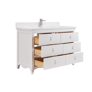 Legion Furniture WS2512-48-DW 48" DREAMY WHITE FINISH SOLID WOOD SINK VANITY WITH 1" ARTIFICIAL STONE TOP