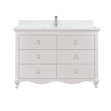 Load image into Gallery viewer, Legion Furniture WS2512-48-DW 48&quot; DREAMY WHITE FINISH SOLID WOOD SINK VANITY WITH 1&quot; ARTIFICIAL STONE TOP