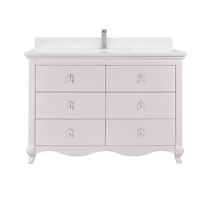 Legion Furniture WS2512-48-DW 48" DREAMY WHITE FINISH SOLID WOOD SINK VANITY WITH 1" ARTIFICIAL STONE TOP