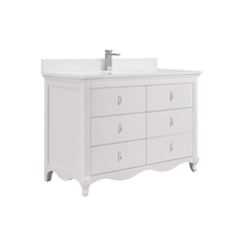 Load image into Gallery viewer, Legion Furniture WS2512-48-DW 48&quot; DREAMY WHITE FINISH SOLID WOOD SINK VANITY WITH 1&quot; ARTIFICIAL STONE TOP