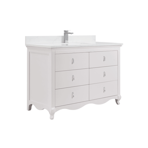 Legion Furniture WS2512-48-DW 48" DREAMY WHITE FINISH SOLID WOOD SINK VANITY WITH 1" ARTIFICIAL STONE TOP