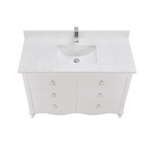 Load image into Gallery viewer, Legion Furniture WS2512-48-DW 48&quot; DREAMY WHITE FINISH SOLID WOOD SINK VANITY WITH 1&quot; ARTIFICIAL STONE TOP