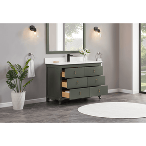 Legion Furniture WS2512-48-PG 48" PEWTER GREEN FINISH SOLID WOOD SINK VANITY  WITH 1' ARTIFICIAL STONE TOP