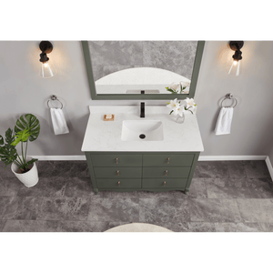 Legion Furniture WS2512-48-PG 48" PEWTER GREEN FINISH SOLID WOOD SINK VANITY  WITH 1' ARTIFICIAL STONE TOP