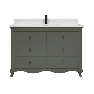 Legion Furniture WS2512-48-PG 48" PEWTER GREEN FINISH SOLID WOOD SINK VANITY  WITH 1' ARTIFICIAL STONE TOP