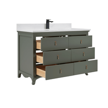 Load image into Gallery viewer, Legion Furniture WS2512-48-PG 48&quot; PEWTER GREEN FINISH SOLID WOOD SINK VANITY  WITH 1&#39; ARTIFICIAL STONE TOP