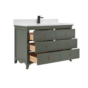 Legion Furniture WS2512-48-PG 48" PEWTER GREEN FINISH SOLID WOOD SINK VANITY  WITH 1' ARTIFICIAL STONE TOP