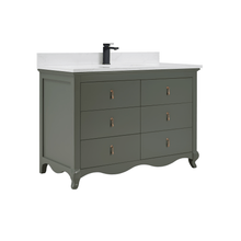 Load image into Gallery viewer, Legion Furniture WS2512-48-PG 48&quot; PEWTER GREEN FINISH SOLID WOOD SINK VANITY  WITH 1&#39; ARTIFICIAL STONE TOP