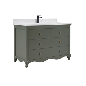 Legion Furniture WS2512-48-PG 48" PEWTER GREEN FINISH SOLID WOOD SINK VANITY  WITH 1' ARTIFICIAL STONE TOP