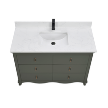 Load image into Gallery viewer, Legion Furniture WS2512-48-PG 48&quot; PEWTER GREEN FINISH SOLID WOOD SINK VANITY  WITH 1&#39; ARTIFICIAL STONE TOP