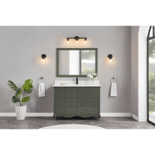 Load image into Gallery viewer, Legion Furniture WS2512-48-PG 48&quot; PEWTER GREEN FINISH SOLID WOOD SINK VANITY  WITH 1&#39; ARTIFICIAL STONE TOP