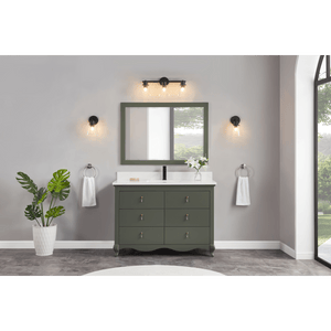 Legion Furniture WS2512-48-PG 48" PEWTER GREEN FINISH SOLID WOOD SINK VANITY  WITH 1' ARTIFICIAL STONE TOP