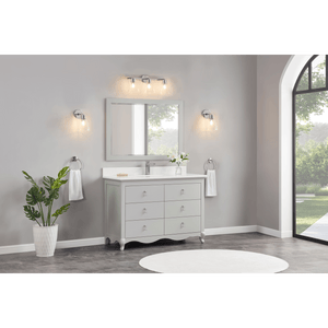 Legion Furniture WS2512-48-SS 48" SILVER STRAND FINISH SOLID WOOD SINK VANITY WITH 1" ARTIFICIAL STONE TOP