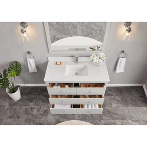 Legion Furniture WS2512-48-SS 48" SILVER STRAND FINISH SOLID WOOD SINK VANITY WITH 1" ARTIFICIAL STONE TOP