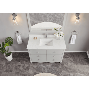 Legion Furniture WS2512-48-SS 48" SILVER STRAND FINISH SOLID WOOD SINK VANITY WITH 1" ARTIFICIAL STONE TOP