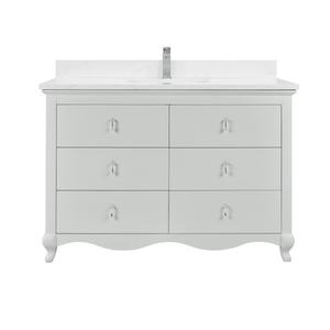 Legion Furniture WS2512-48-SS 48" SILVER STRAND FINISH SOLID WOOD SINK VANITY WITH 1" ARTIFICIAL STONE TOP