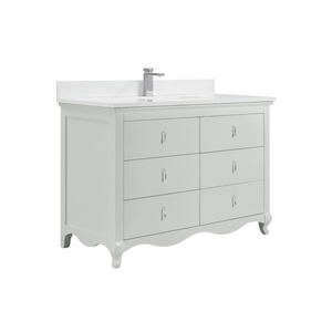 Legion Furniture WS2512-48-SS 48" SILVER STRAND FINISH SOLID WOOD SINK VANITY WITH 1" ARTIFICIAL STONE TOP