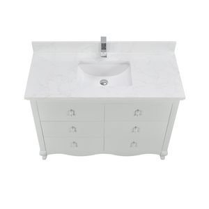 Legion Furniture WS2512-48-SS 48" SILVER STRAND FINISH SOLID WOOD SINK VANITY WITH 1" ARTIFICIAL STONE TOP